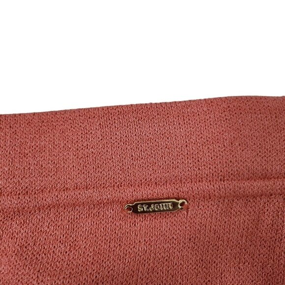 St. John Sport Pants Medium Santana Knit Embroidered Wide-Leg‎ Wool Marie Gray - Picture 5 of 12